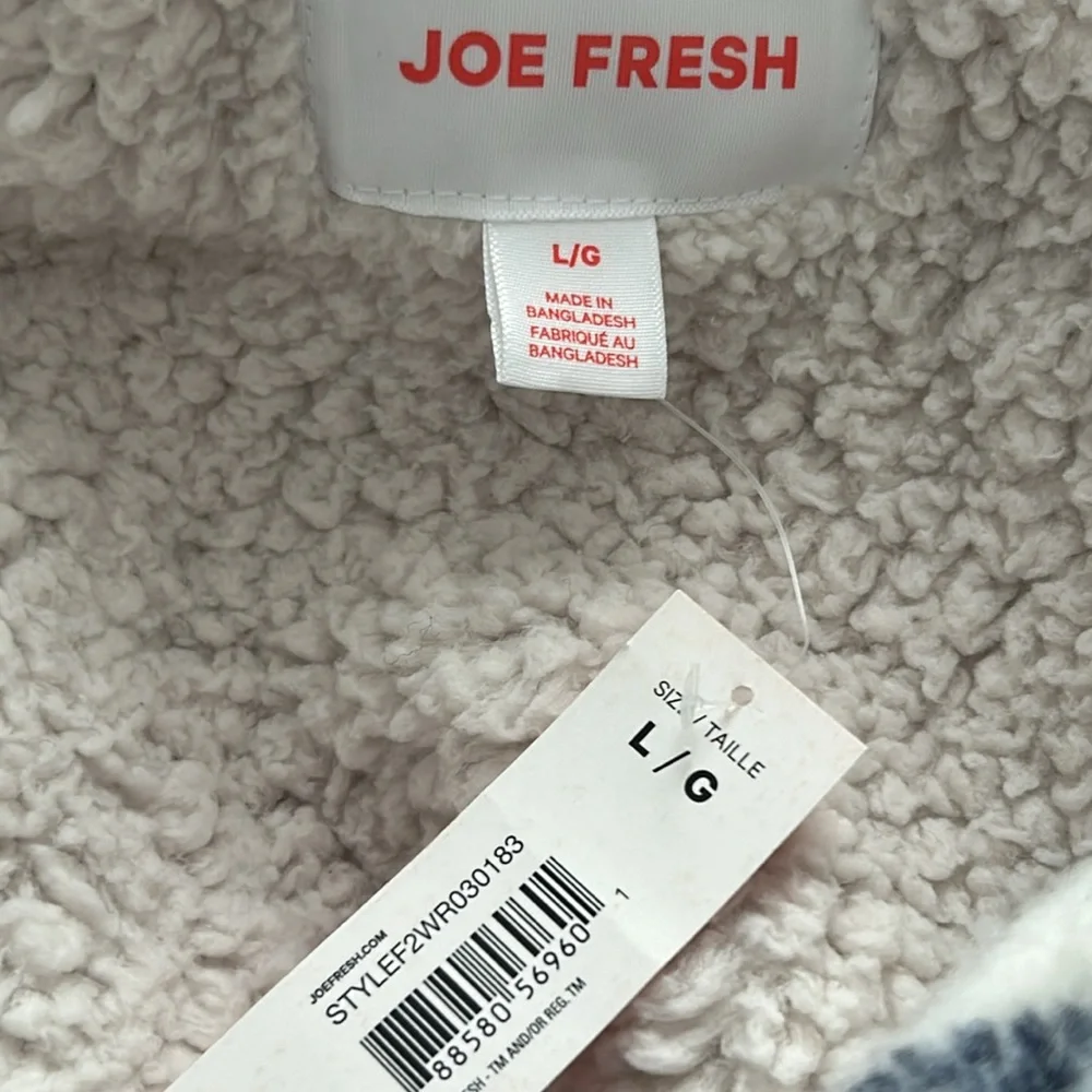 Joe Fresh Blue and Cream Plaid Coat - Picture 6 of 11